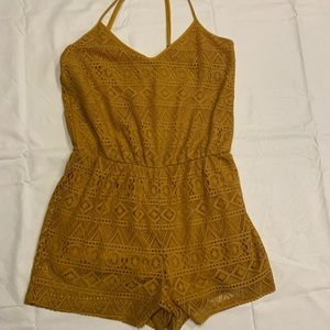 Forever 21 Gold/yellowish cross cross romper